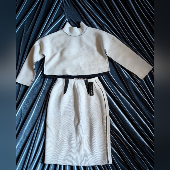 Ina Dresses & Skirts - New Cream Two-Piece Set with Black Trim (INA Label)